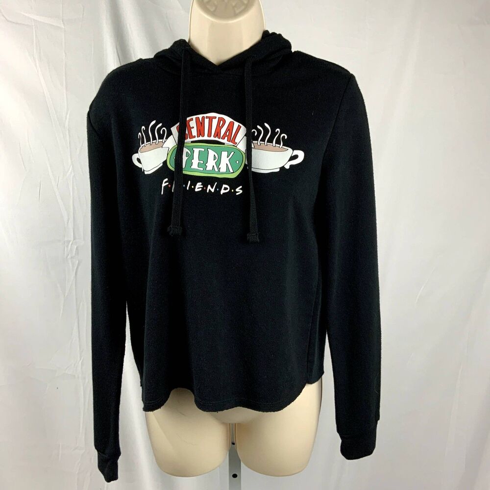 Friends Central Perks Lightweight Hoodie Black Size M